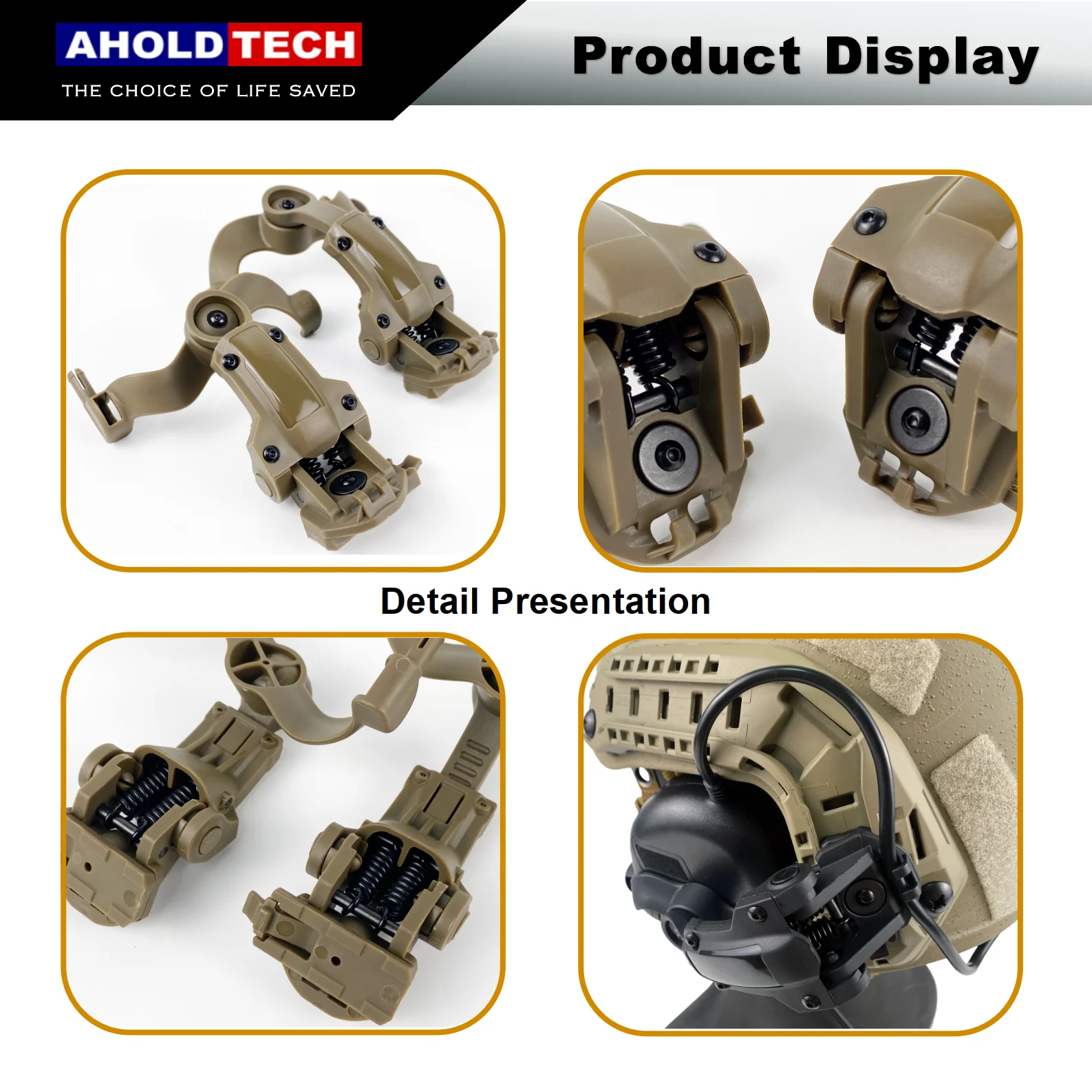 Imagem -04 - Holdtech-tactical Headconjunto Suporte Suporte de Fone de Ouvido Rápido Mich Arc Wendy M-lok Capacete Rail Mount Adapter Earmor Headphone