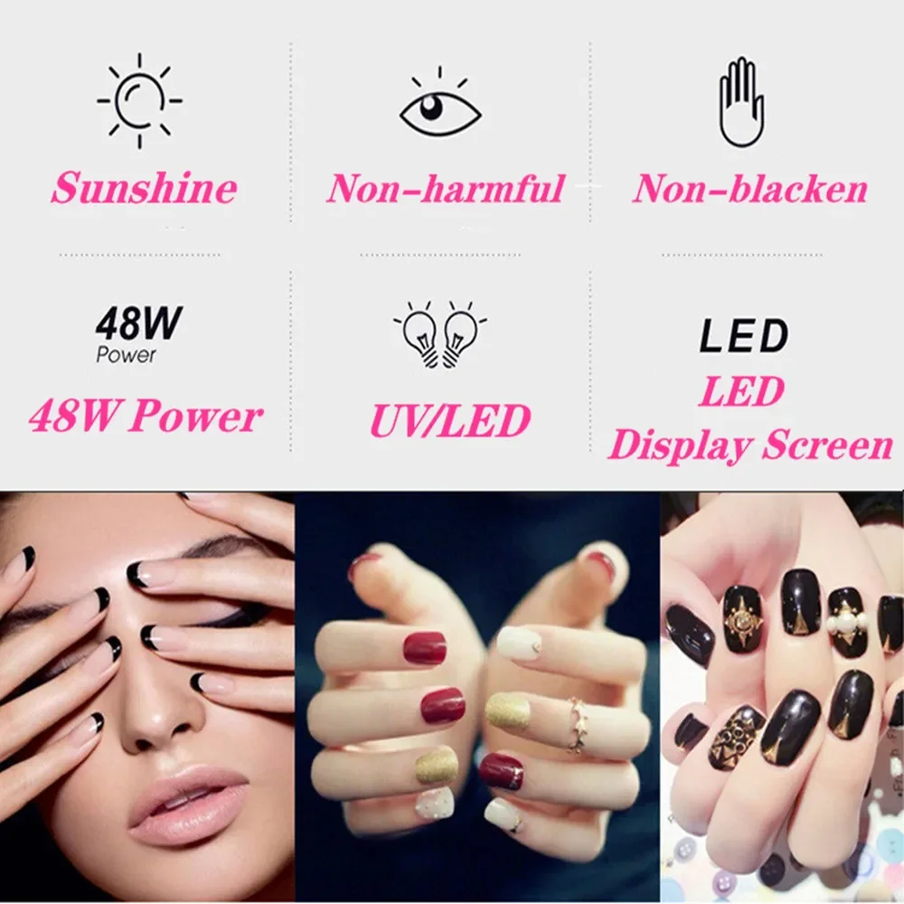 Led UV Lamp Nail UV Led Lamp Gel Lamp Manicure Foot Lamp Nail Dryer Two Hands UV Nail Lamp Nails Lamp Drying Nails UV Light Gel