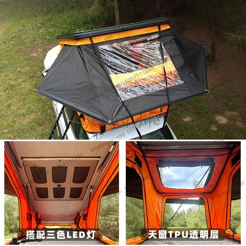 triangle car roof tent, ultra-thin solar panel fully automatic outdoor self-driving tour