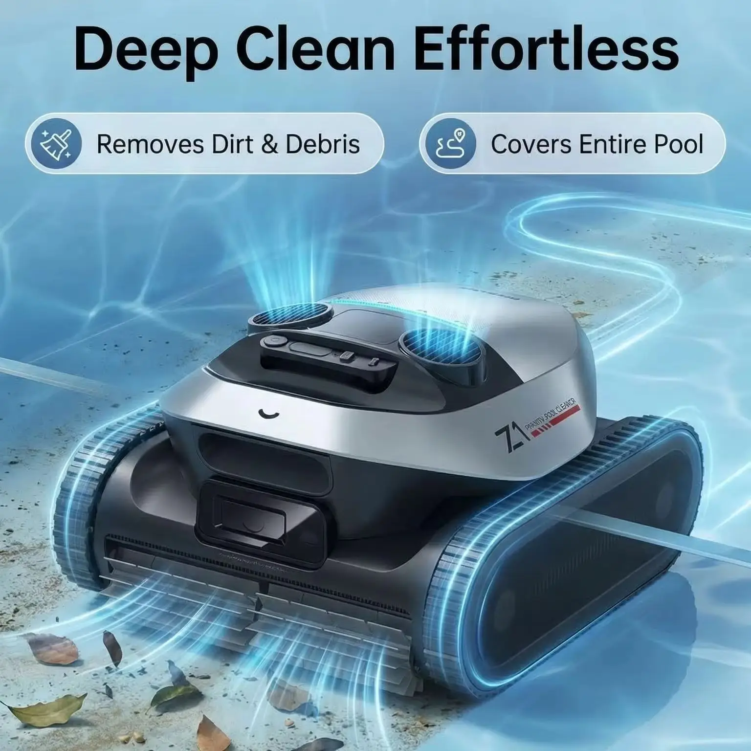 Automatic Robotic Pool Cleaner Dreame Z1Pro  Cordless Pool Vacuum Cleaner 180min Runtime 3D TOF Navigation Anti-Collision for In