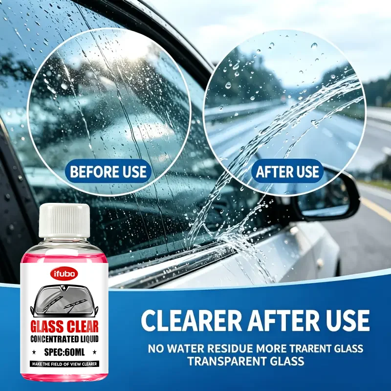 1PC/2PC All-Season Car Windshield Washer 60ml Concentrate Streak-Free Clear View Auto Window Care Liquid Oil Film Remover