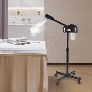 750ml ozonový napařovač na obličej, výškově nastavitelný rozprašovač, 360° otočný, pohyblivý přístroj na péči o pleť, pro salon krásy, lázně, bílá/černá 8 nejlepší prodej parník buydeem - №3