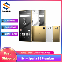 Original Sony Xperia Z5 Premium  4G Mobile Phone NFC 3GB+32GB 5.5'' 23MP+5.1MP Snapdragon 810 Octa-Core Android SmartPhone