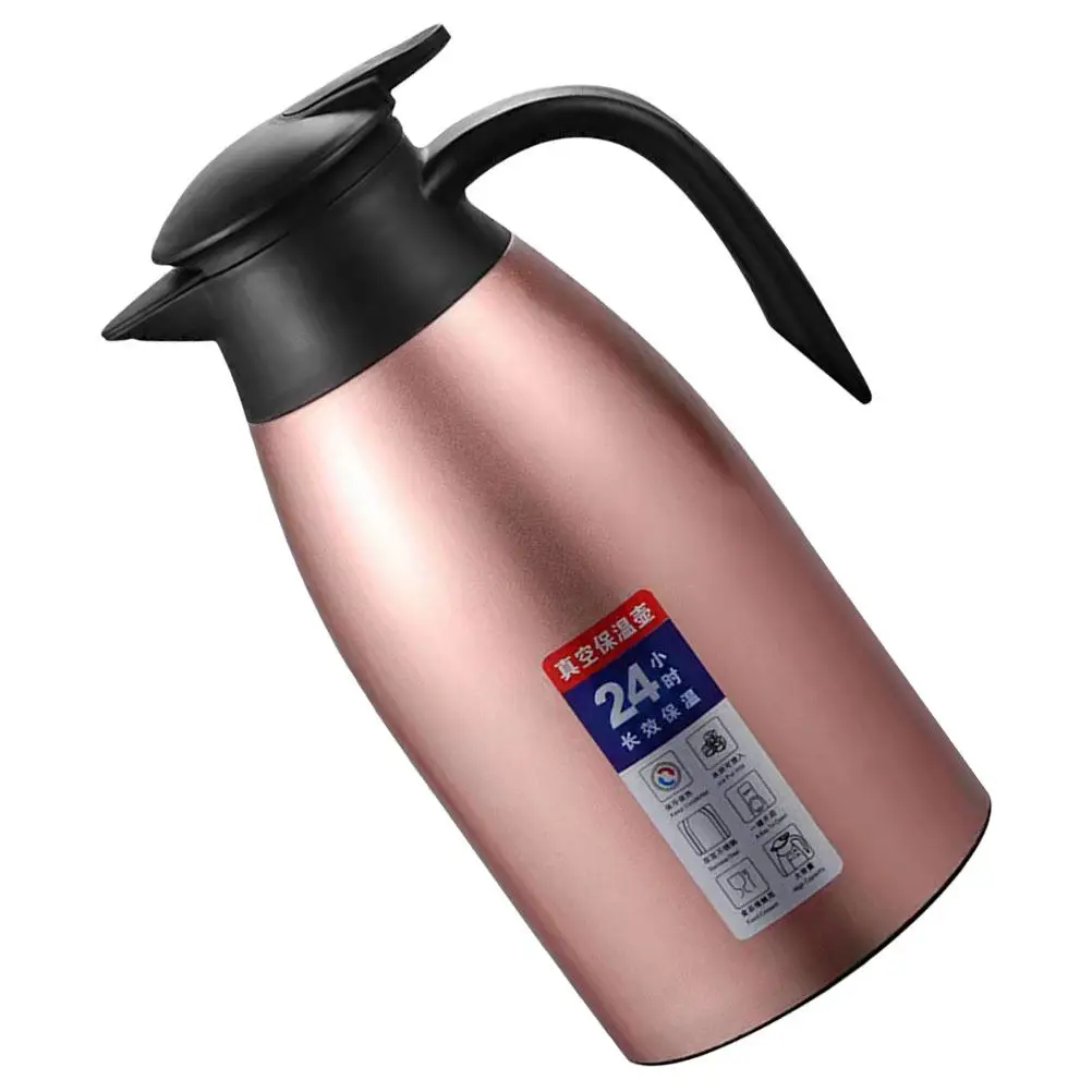 

Thermal Water Kettle Stainless Steel Insulated Coffee Carafe Hot Beverage Dispenser Leak Proof Handle Large Capacity Home Office
