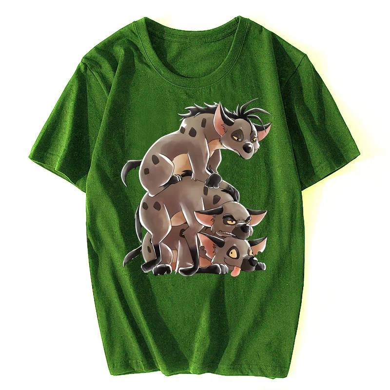 メンズライオンキングTシャツ,ハイエナダスタックプリントTシャツ