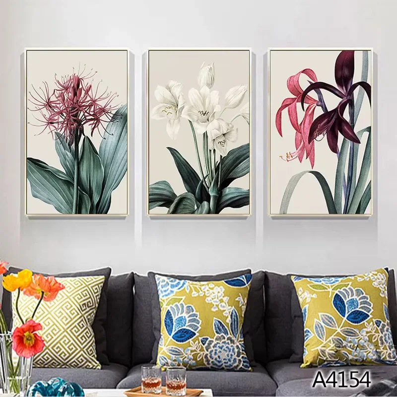 Household goods mural art canvas print white lily painting
