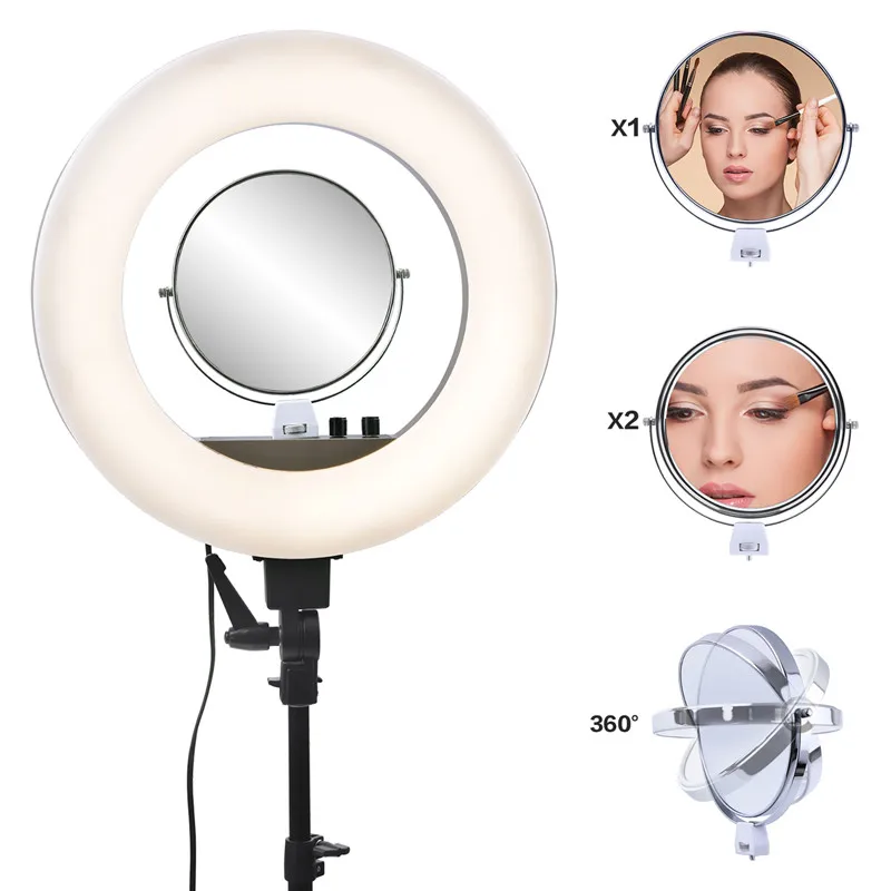 Photography CY-R50L Table LED Light Tripod Ring Lamp Youtube Video Live 3500-5500k Photo Studio Selfie Stick Makeup Light