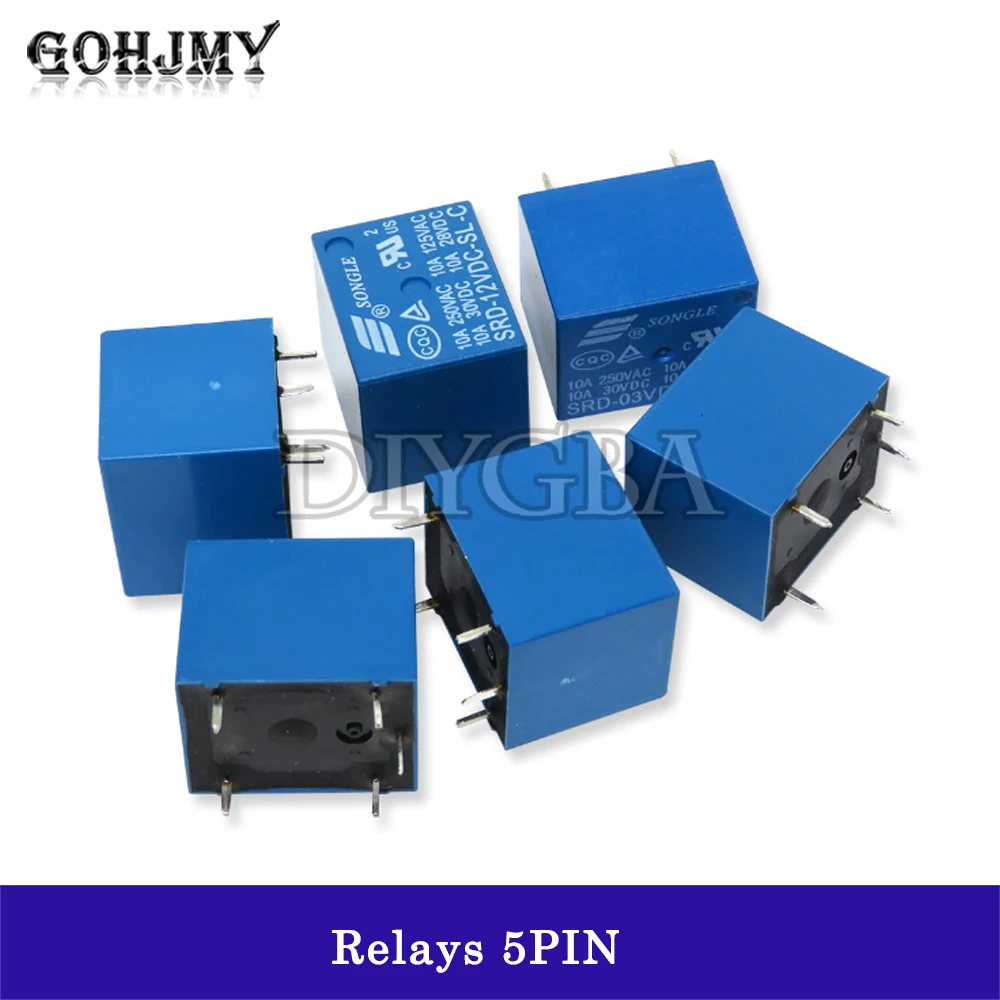 1PCS Relays SRD-03VDC-SL-C SRD-05VDC-SL-C SRD-06VDC-SL-C SRD-09VDC-SL-C SRD-12VDC-SL-C 3V 5V 6V 9V 12V 24V 48V 10A 250VAC 5PIN