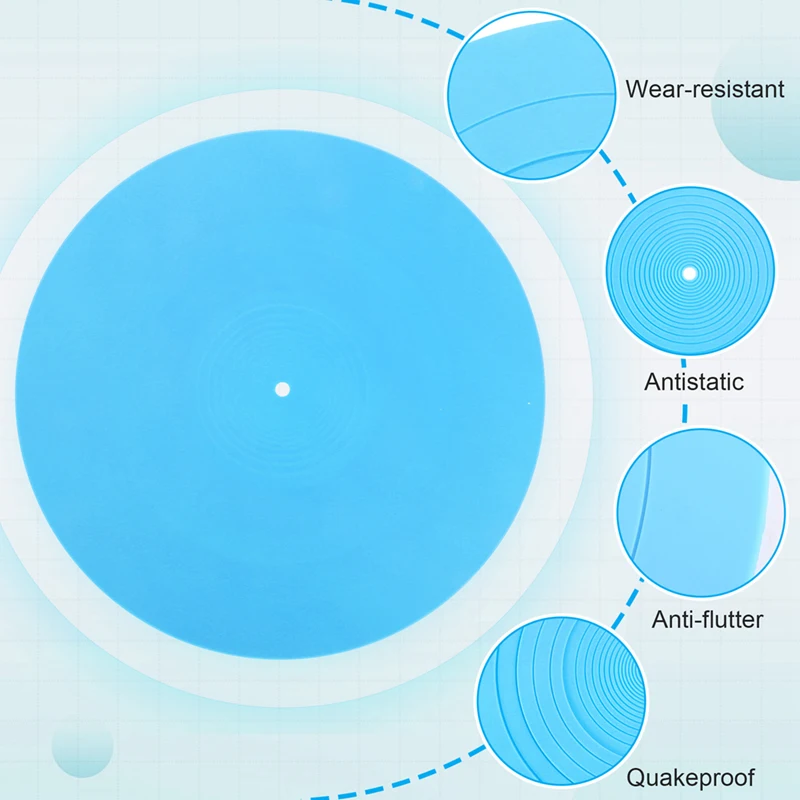 AEE7-295Mm Silicone Turntable Mat Anti-Vibration Slipmat Record Mat For LP Vinyl Record Player Audio Replacement Accessory
