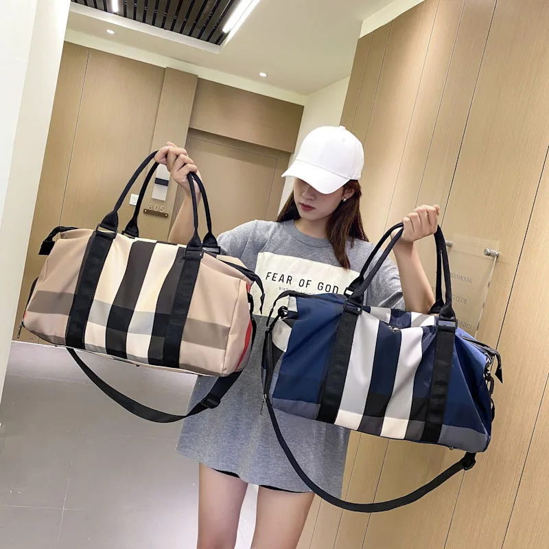 Áo Tập Gym Túi Nữ Thương Hiệu Thiết Kế Túi Du Lịch Nylon Sân Bay Duffel Bag Dung Lượng Lớn Quần Áo Kỳ Nghỉ Cuối Tuần Túi Xách Sắc