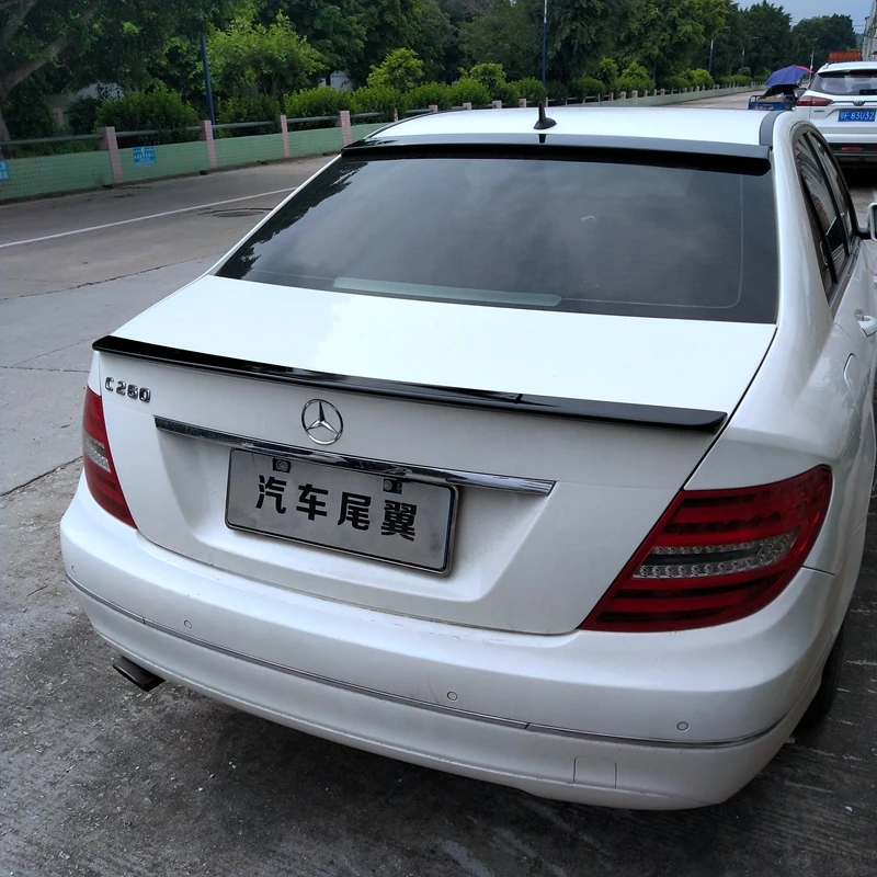 For Benz W204 Roof Spoiler ABS Material Car Rear Wing Primer Color Rear  For Benz W204 C180 C200 C260 C280 C300  Spoiler