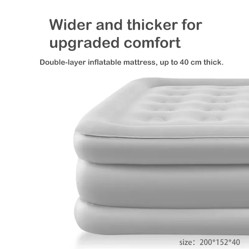Wholesale Custom Auto Inflate Deflate King Size Thickened Foldable Inflatable Mattress with Built-in Pump for Home Camping