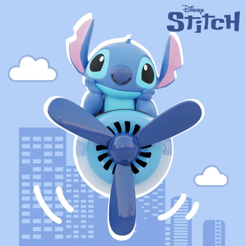 Disney Stitch Car Air Freshener Mickey Small Plane Perfume Diffuser Propeller Conditioning Vent Anime Decor Auto Accessorie Gift