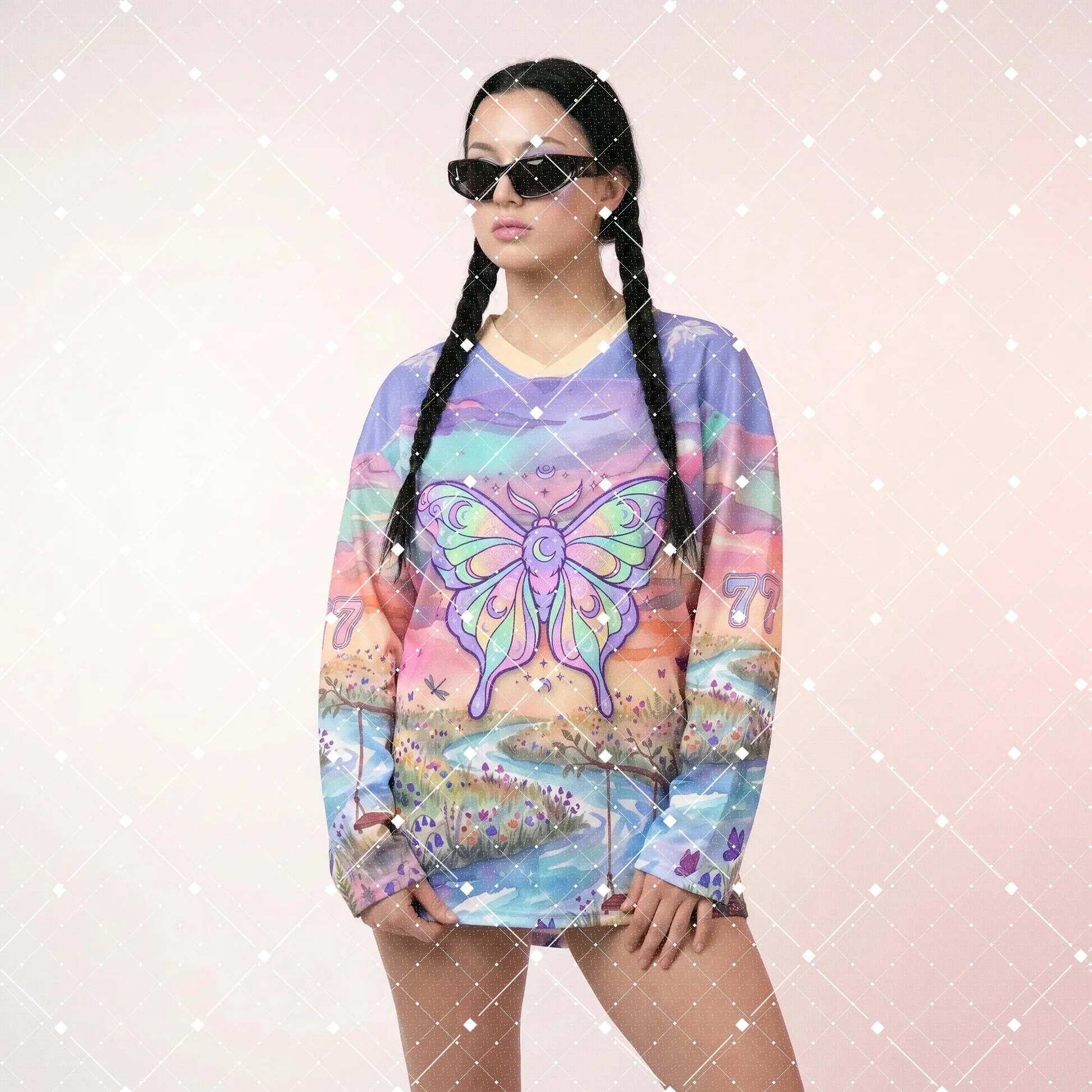 Autumn V-neck Quick Drying Fashion Trend Long Sleeved Colorful Sports and Leisure Style