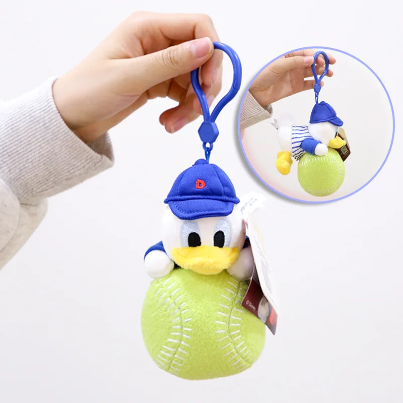 12cm Disney Classic Anime Donald Duck Plush Keychains Small Pendant Bag Hangings Christmas Birthday Gifts For Kids