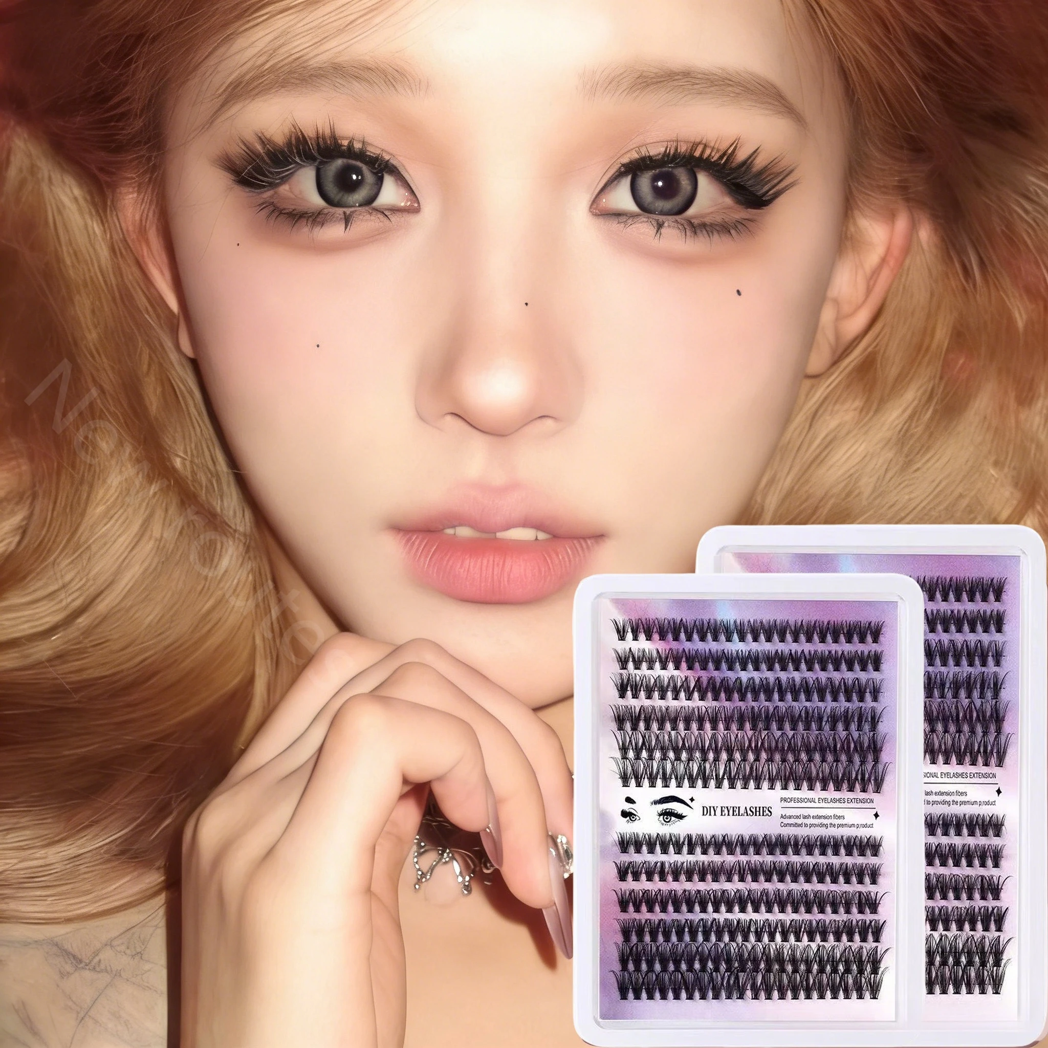 ขนตาปลอมสีดำแบบผสม 8-15 มม. ขนมิ้งค์แบบเส้นต่อเส้น คุณภาพสูง สีธรรมชาติ ขนตาเกาหลี