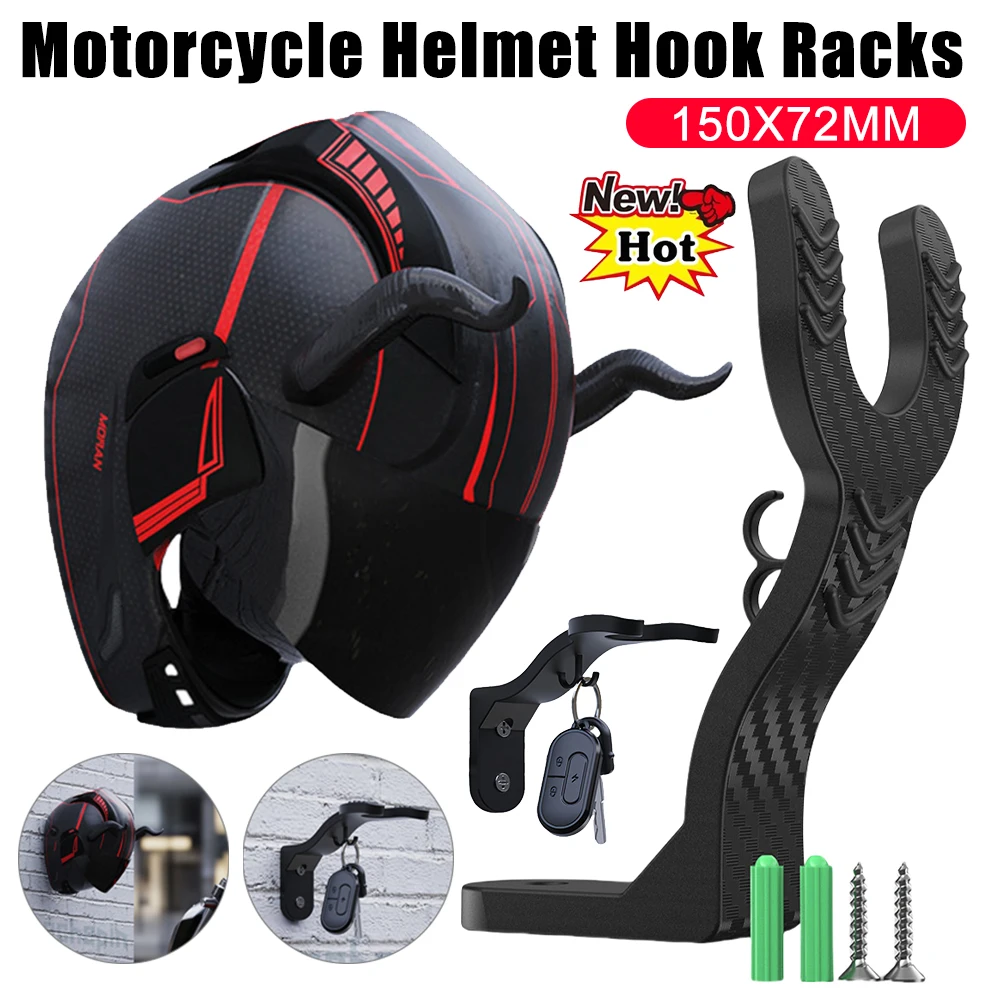 1-4PCS Motorcycle Helmet Hook Racks Helmet Wall-Mounted Storage Holder Multipurpose Hook Hanger Motorcycle Accessories Shelf