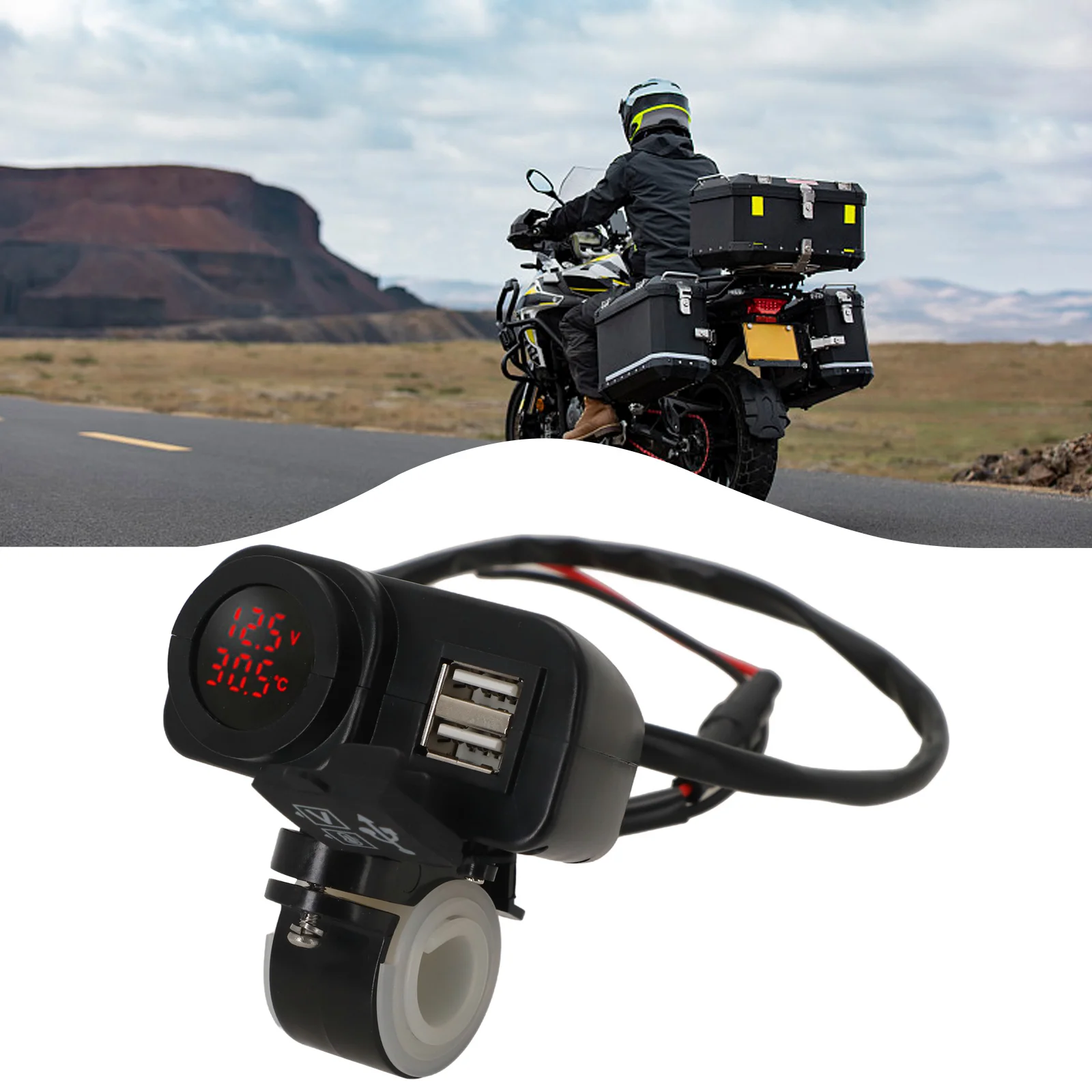 High Quality Charger Part Accessories Charger DC12V-24V Dual USB LED Display Motorcycle PP   High Quality Charger