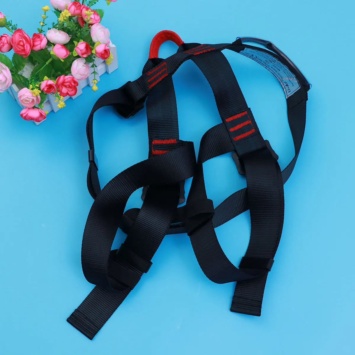 

Climbing Safety Harness Adjustable For Mountaineering Rappelling Caving Rescue Work Outdoor Rock Climbing Belt Black