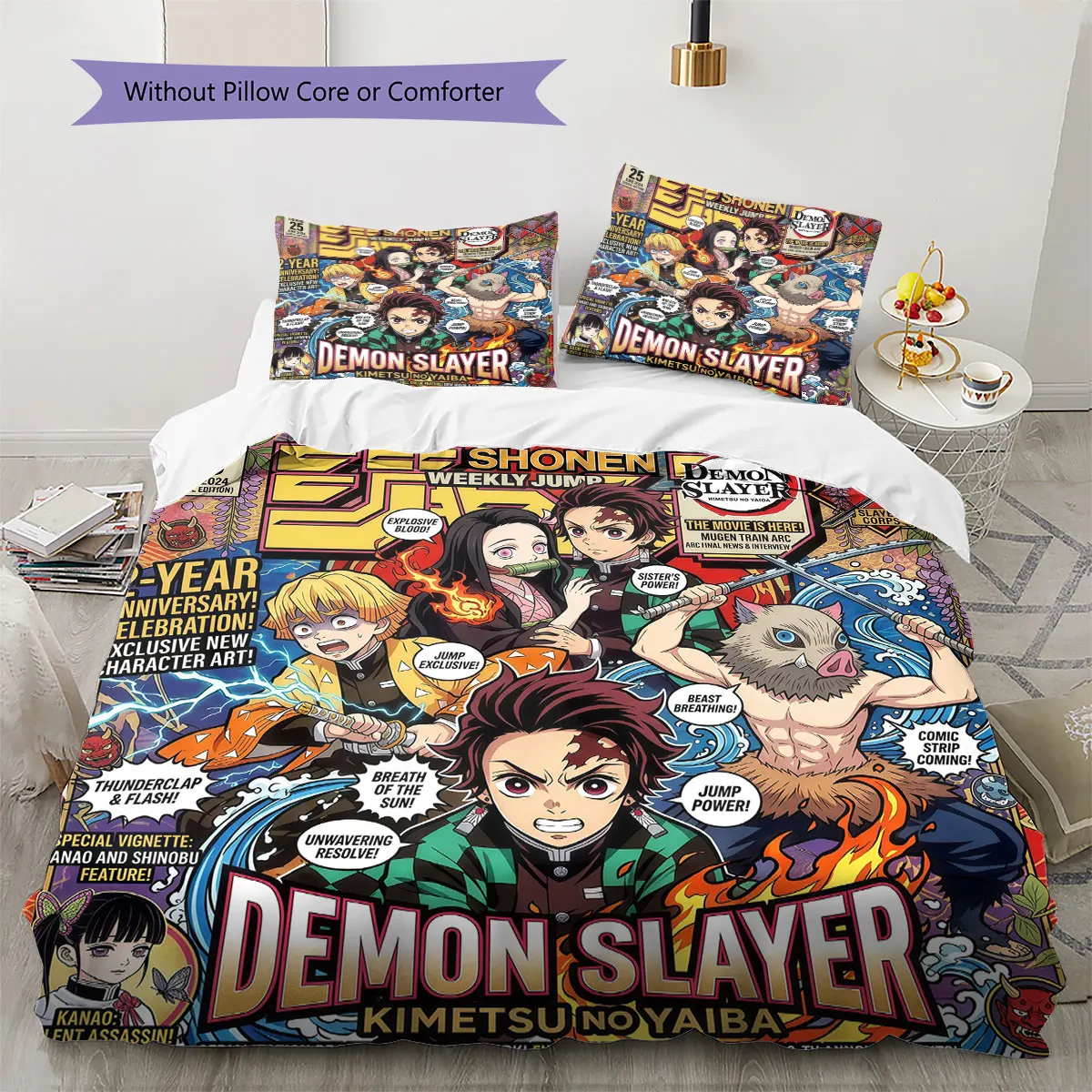 Demon Slayer Soft Duvet Cover Children's Bedding Set,Extra Large Size Birthday Gifts Various Sizes Available -HE83