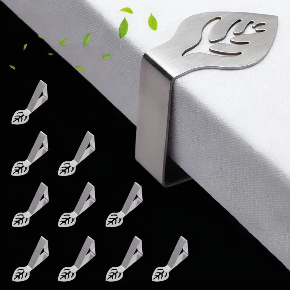 Stainless Steel Leaf Tablecloth Fastener Clamp For Outdoor Picnic Garden Party Table Cover Decorative Holder Accessory