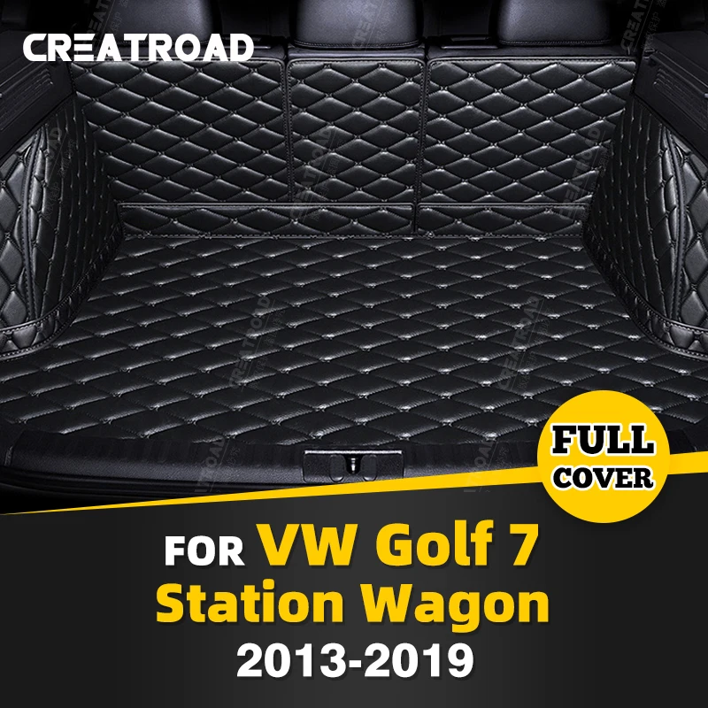 Full Coverage Trunk Mat For VOLKSWAGEN VW Golf 7 Wagon 2013-2019 18 17 16 15 14 Car Cover Pad Interior Protector Accessories