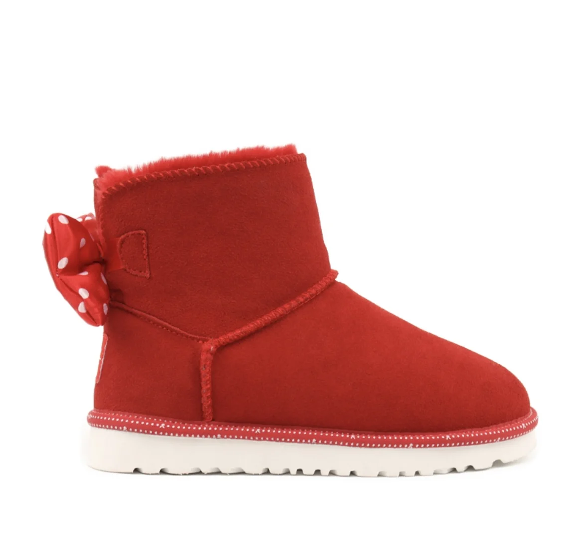 Talon plat avec boîte à chaussures pour enfants, style nœud rouge, célèbre, marque de créateur de luxe, confortable, hiver