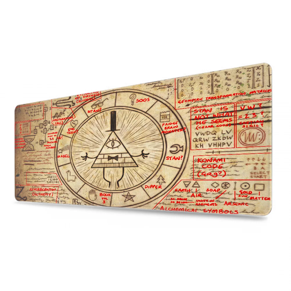 Gravity Fall Mousepad Mouse Pad Extended Gaming Keyboard Mat Besar 90x40cm XXL Gamer Mousepad