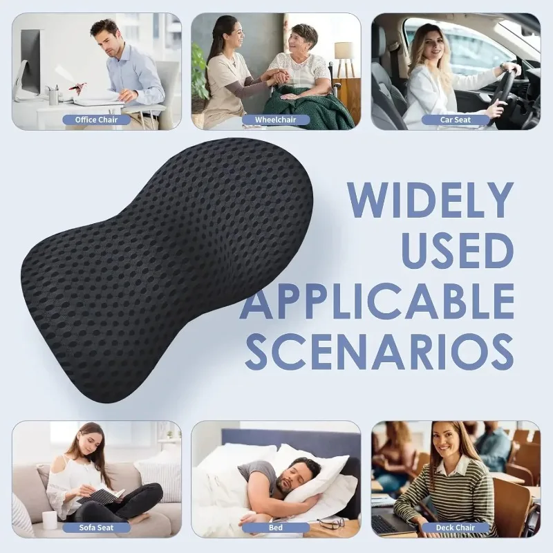 Lendenkissen Ergonomisches Memory-Schaum-Lendenkissen Atmungsaktives Rückenkissen für Bürostühle und Autositze – Detail 5