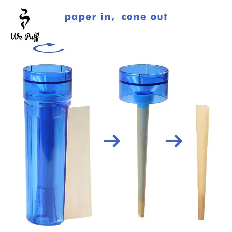 WEPUFF PVC Material Tobacco Filling Cone Rolling Grinder with 110mm Roll Paper Horn Tube Cigarette Pre Roller Smoking Accessorie