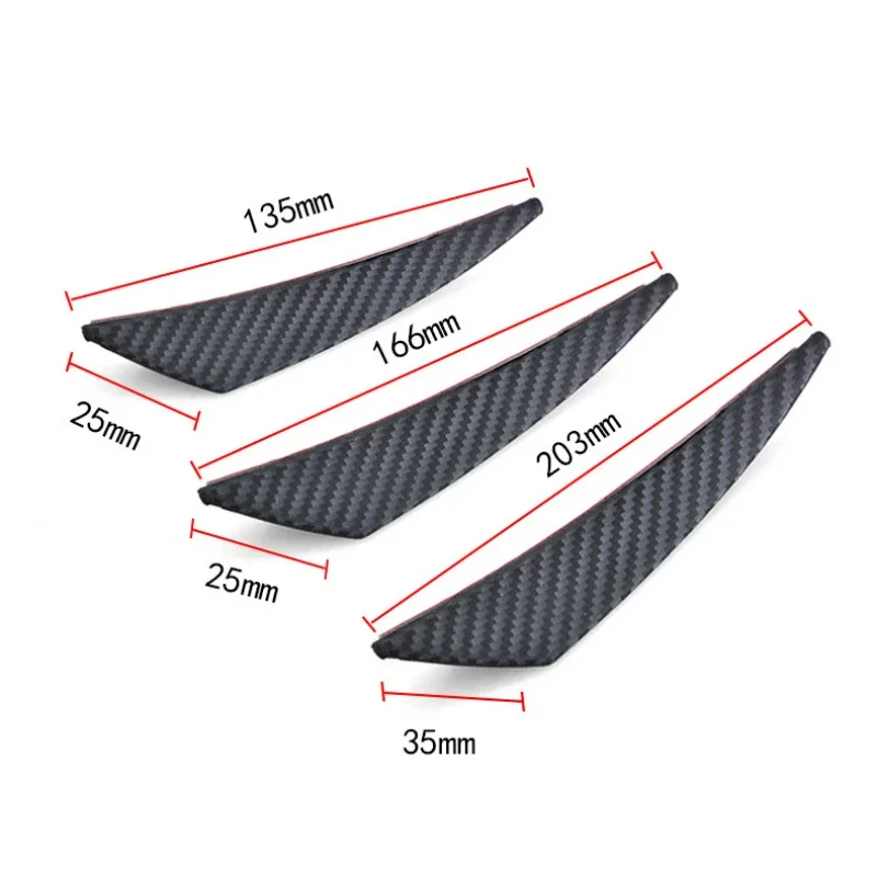 4/6pcs Front Bumper Lip Decoration Diffuser Splitter Fins Body Spoiler Canard Auto Modified Canard Exterior Parts Universal