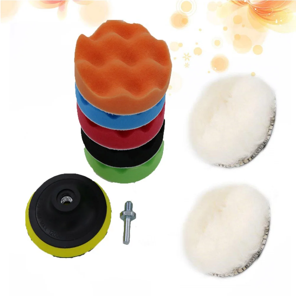 9pcs 3 Inches Wave Car Buffing Polishing Pad Global Waffle Pads for Car Sanding Polishing Waxing Sealing