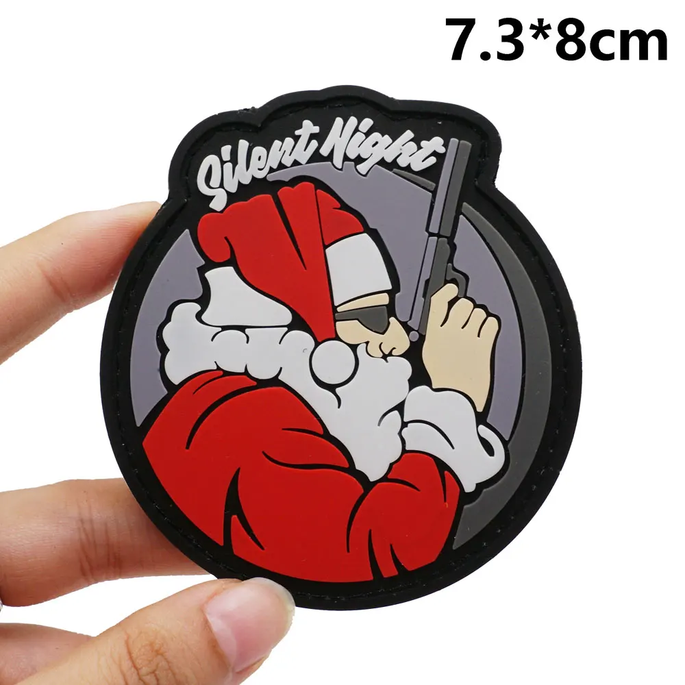 Santa Claus Tactical PVC Patches with Hook and Loop Backing for Backpacks Clothing military Accessories