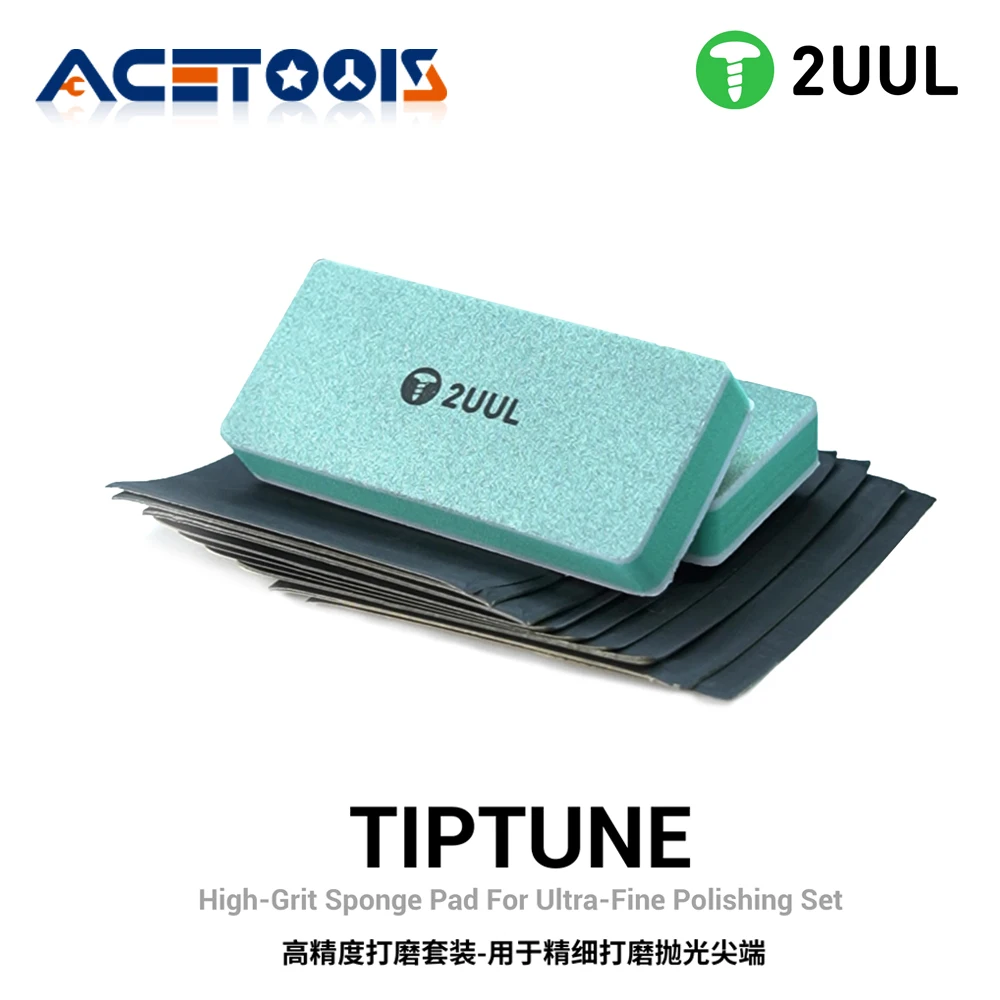 

2UUL FM02 Набор сверхтонкой полировки Губка с высоким зернистостью для мобильного телефона Острый с 20 наждачными бумажниками Инструменты для губки с высокой зернистостью