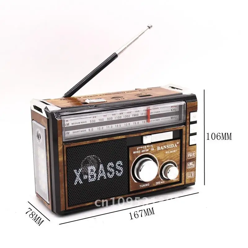 

Plug-in card radio MP3 player LED lighting speaker portable multi-band radio