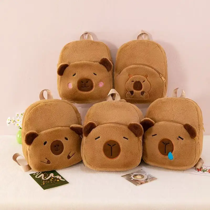 Kawaii Capybara Plush Backpack for Women Versatile Cartoon Funny Capibala Crossbody Bag aLrge Capacity Tote Bag
