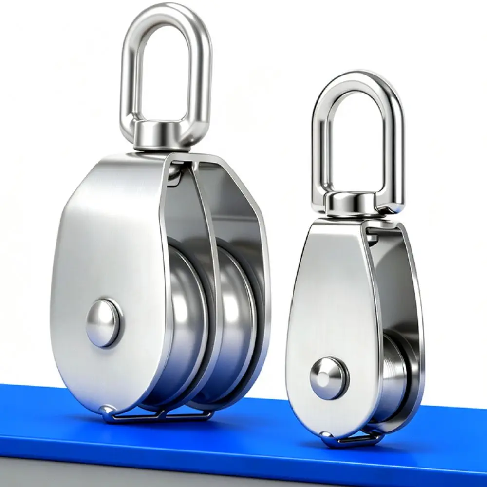 Durable 304 Stainless Steel Pulley Block For For Taihua Hoist Wire Rope Traction Lifting Industrial Warehouse Material Tool
