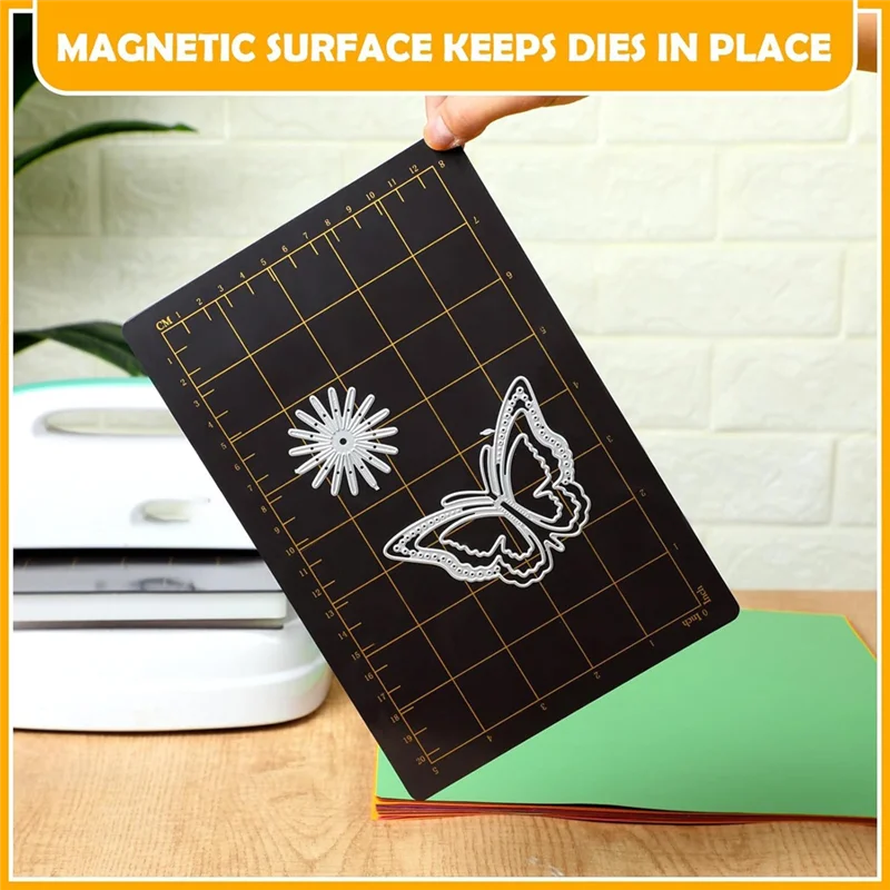 

B23B 6Inchx8.9Inch Magnetic Spacers With Card Size Grid Cutter Accessories 0.8Mm Thick Black Embossing Machine Die Mats
