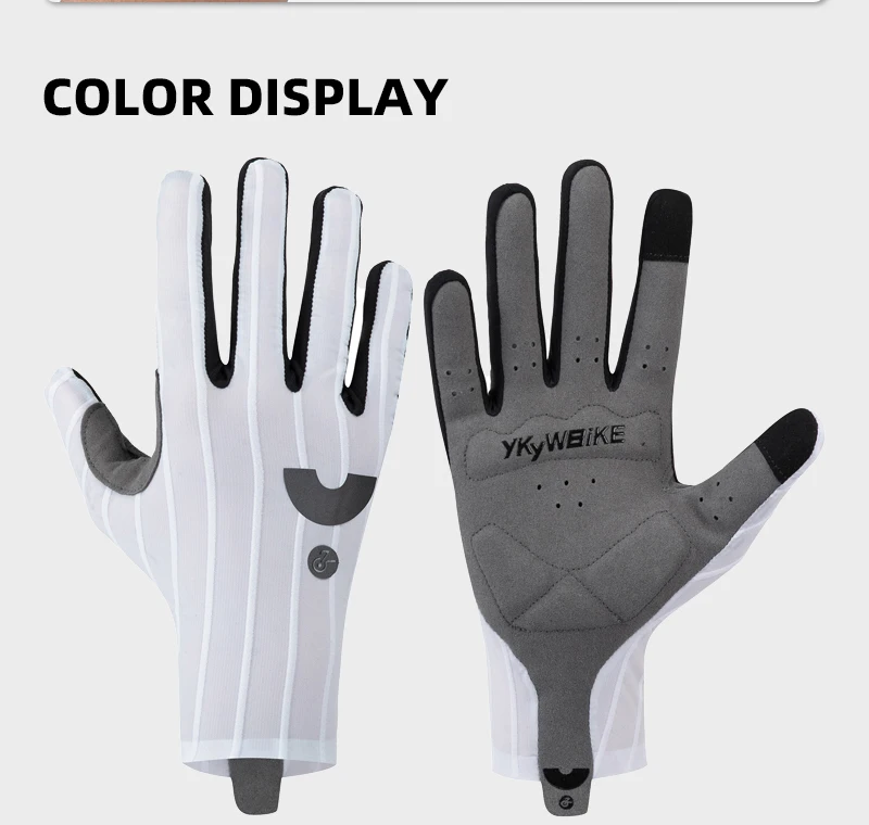 YKYWBIKE Fahrradhandschuhe, gewebt, aerodynamisch, gestreift, Fahrrad-Sporthandschuhe, rutschfeste Reithandschuhe, stoßdämpfende Rennradhandschuhe – Detail 37