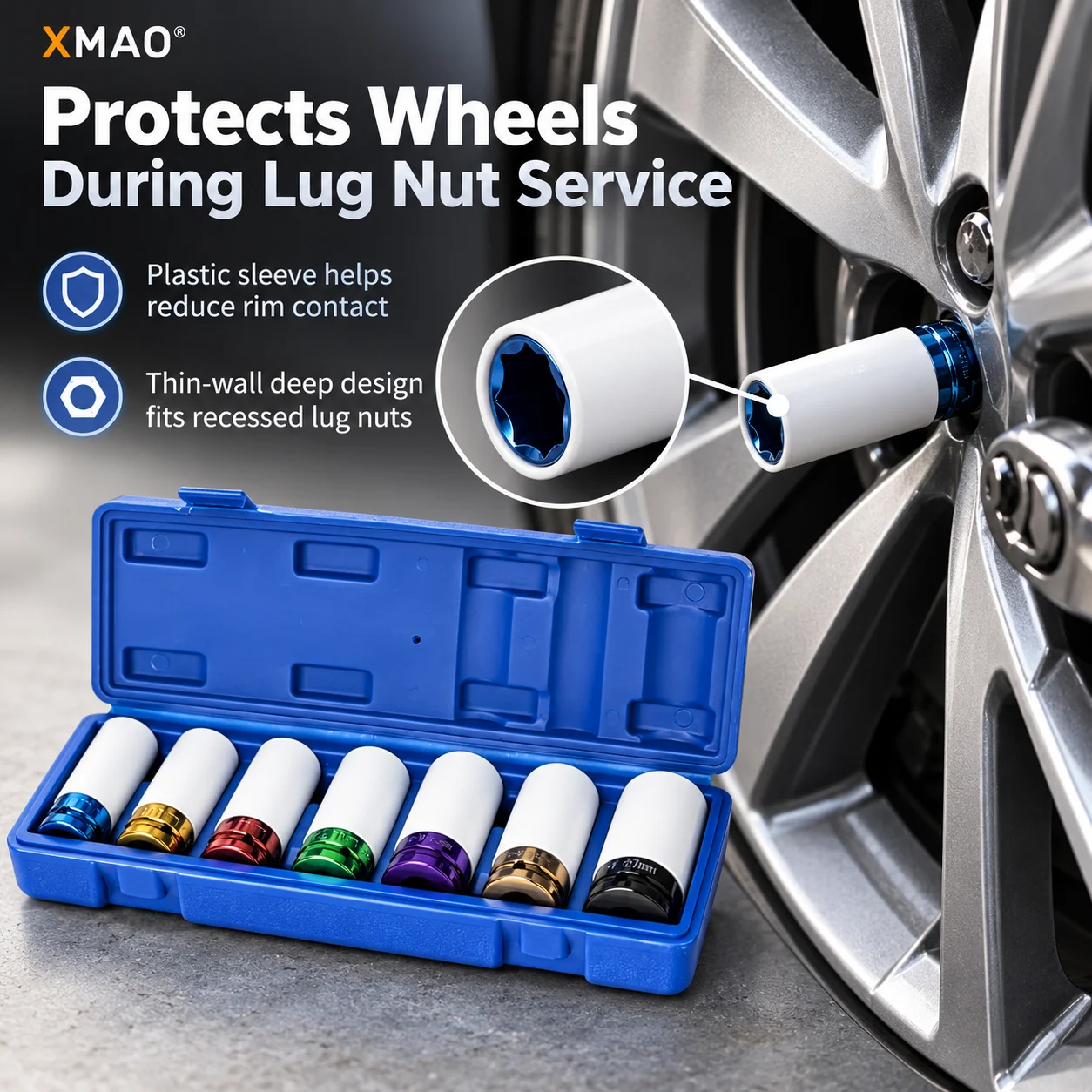 1/3/4/5/7PCS Wheel Protector Impact Socket Set 1/2