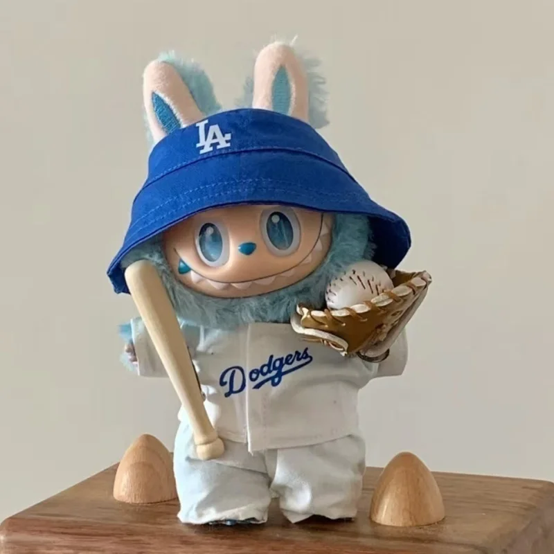 For 15 17cm Labubu Baseball Set Fashion Clothing Cute Doll Baseball Jersey Motion Style Clothes Sitting Party DIY Accessories