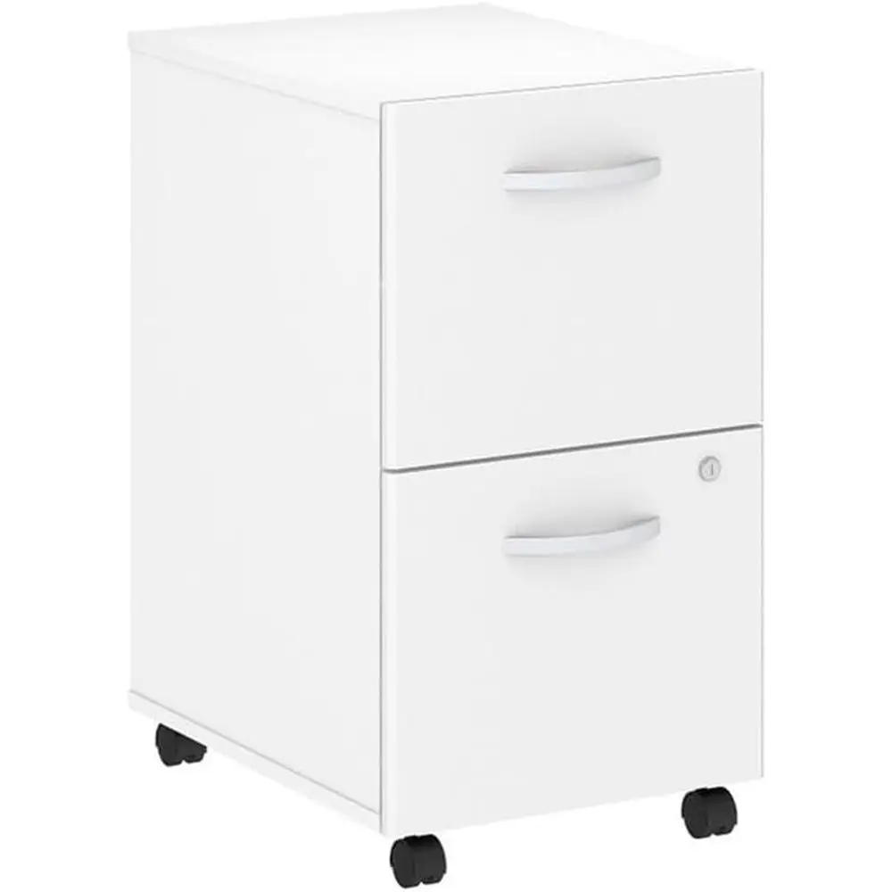 

White Modern Cabinet from Bush Furniture Studio C Collection with Mobile File Storage