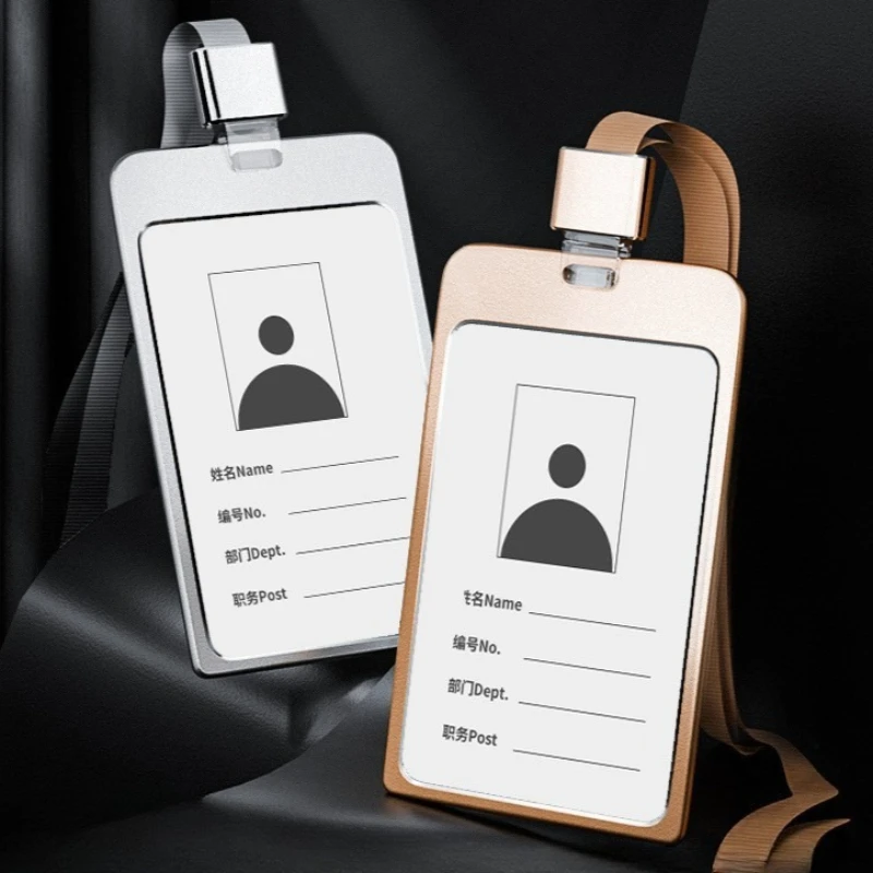 Aluminum Alloy Card Holder Retractable Badge Reel Employee Staff Name ID Work Card Holder Business Office Supplies