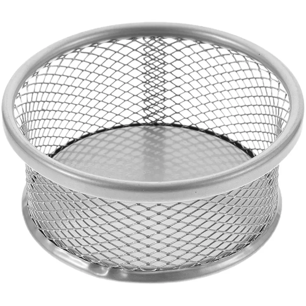 

Metal Office Pen Holder Wear Resistant Paper Clip Container Mesh Dispenser Organizer Storage Barrel Desk Reminders Study