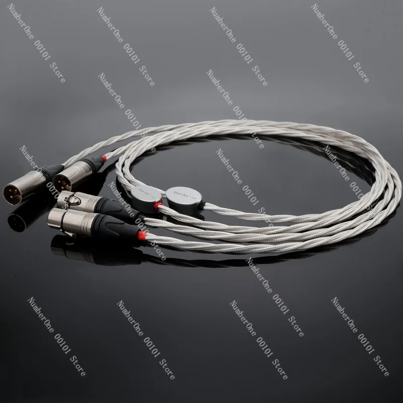 3-core Braided Monocrystalline Silver Audiophile Grade RCA Signal Cable Audio Power Amplifier XLR Balance Cable Audio Cable