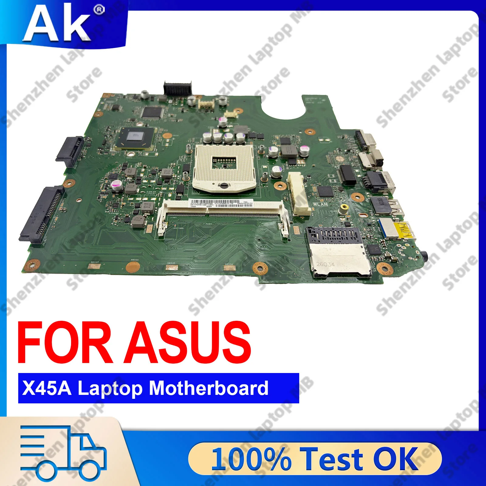 Placa base para portátil ASUS VivoBook X45A, X45 X45A, este artículo está en stock, 100% probado, envío rápido