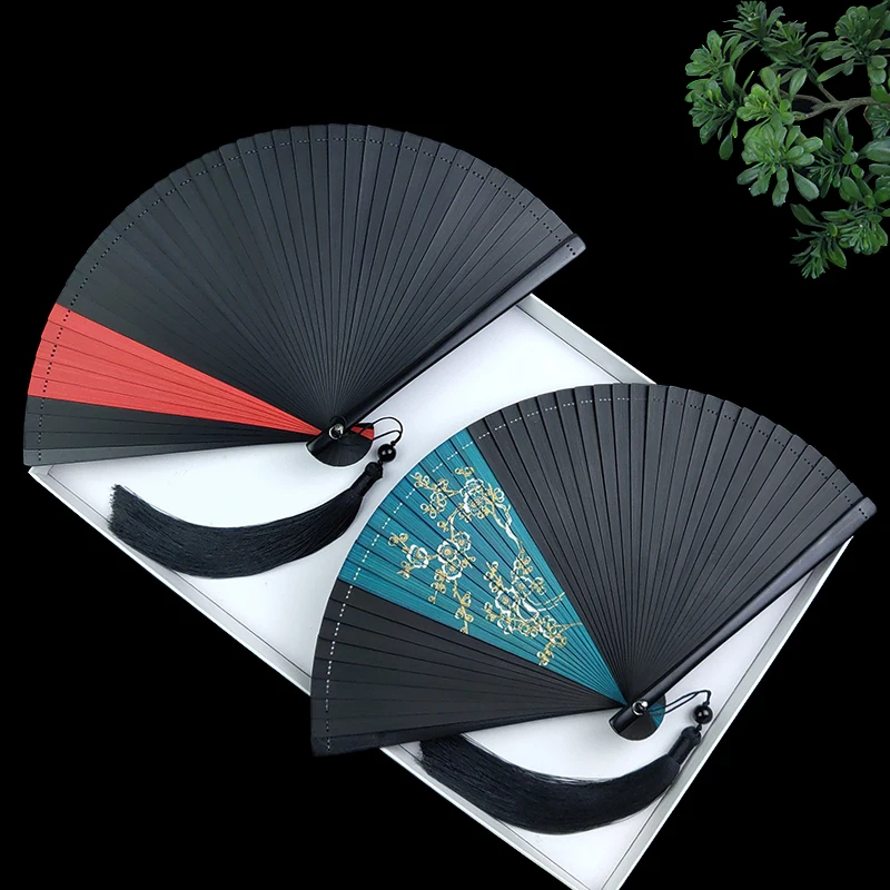 Men's and Women's Hanfu Props Folding Fan Antique Chinese Style Classical Small Dance Summer Portable