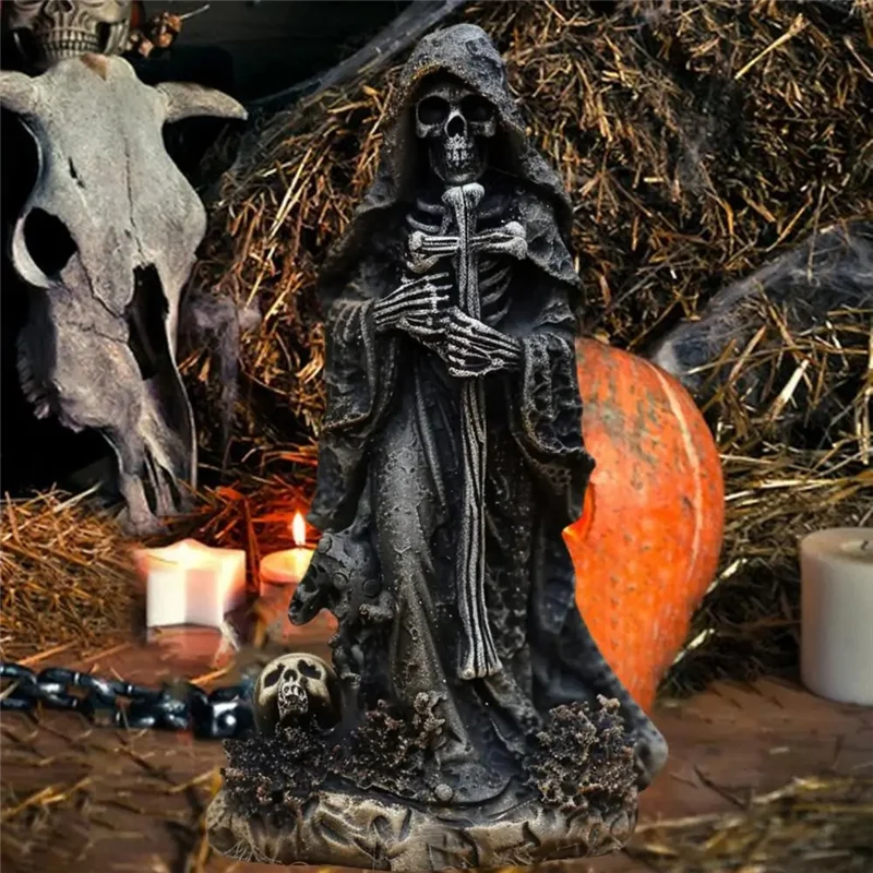 -PQWN Skeleton Figurine Evils Grim Reaper For Halloween Home Office Decor