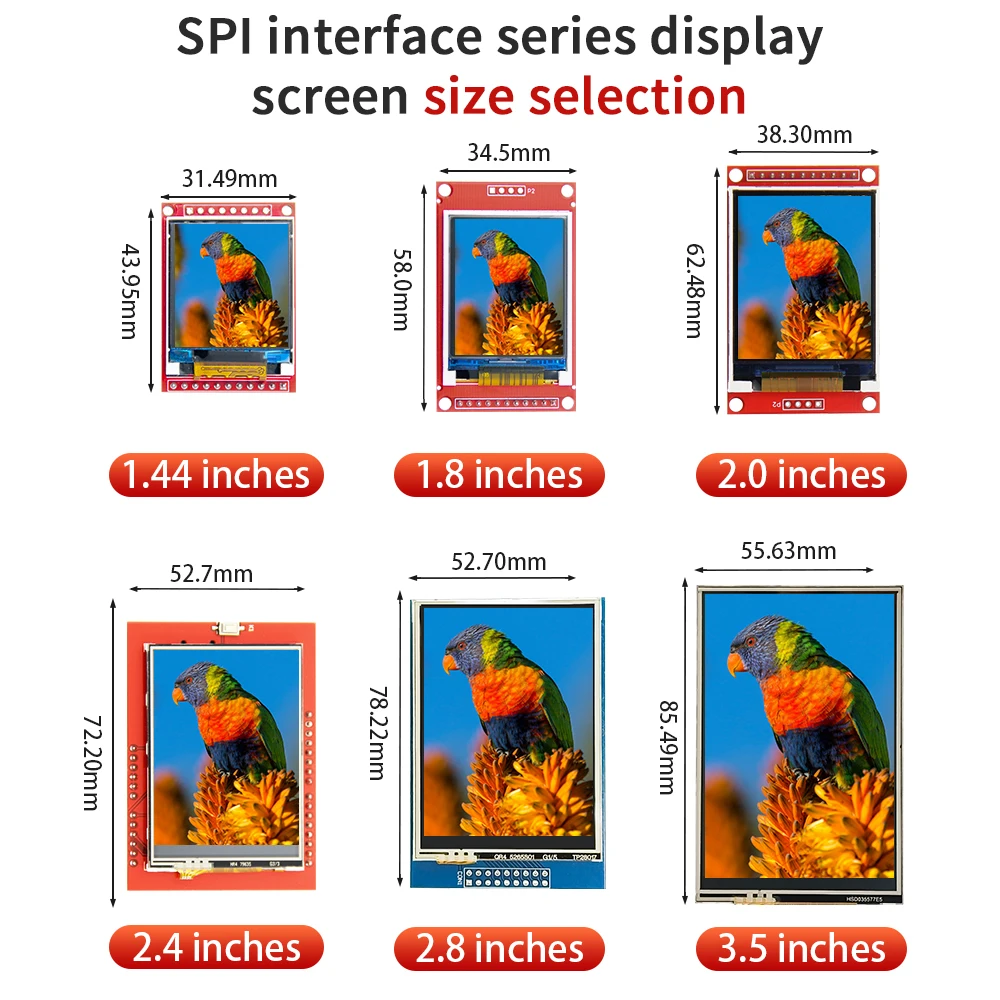 Keyestudio 1.44/1.8/2.0/2.8/3.5 SPI Interface Series TFT Display For Arduino UNO,Mega 2560,C51,STM32 With/Without Touch Function image 2