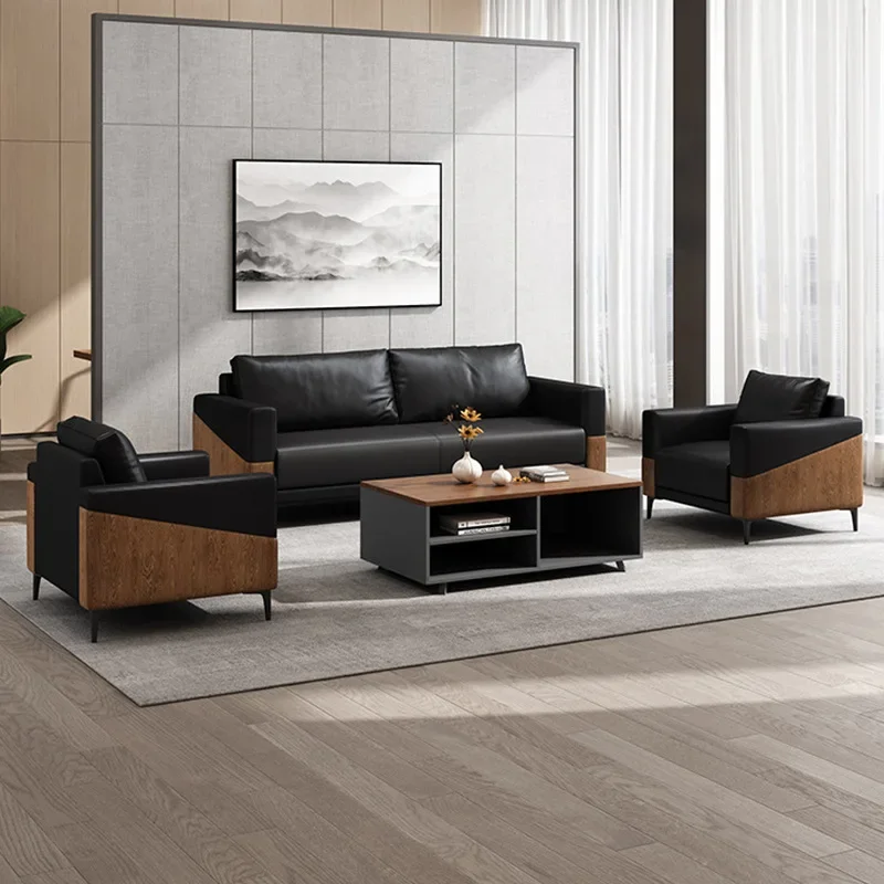 Simple modern office sofa three-person office sofa batch